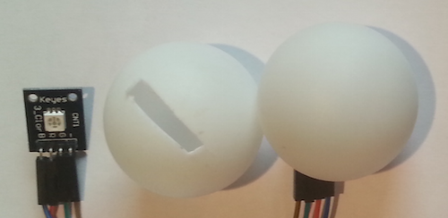Second LED module with ping pong ball diffuser